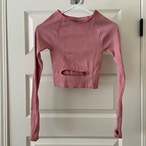 Free People Rose Cut it Out L/S Top xs/s